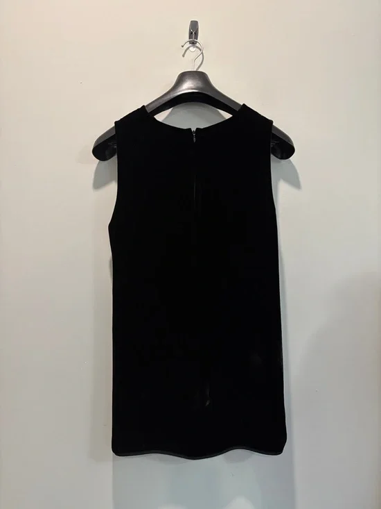 Theory Black Velvet Silk Blend Sleeveless Shell Top High Low Large - Picture 11 of 14